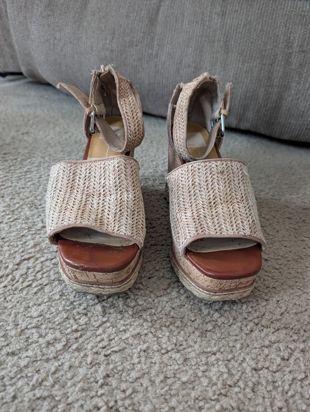 Dolce Vita Natural Woven Cork Platform Wedges